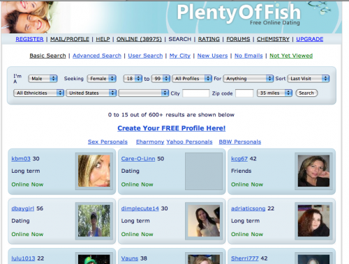 Plenty Of Fish- A Study In Persistence